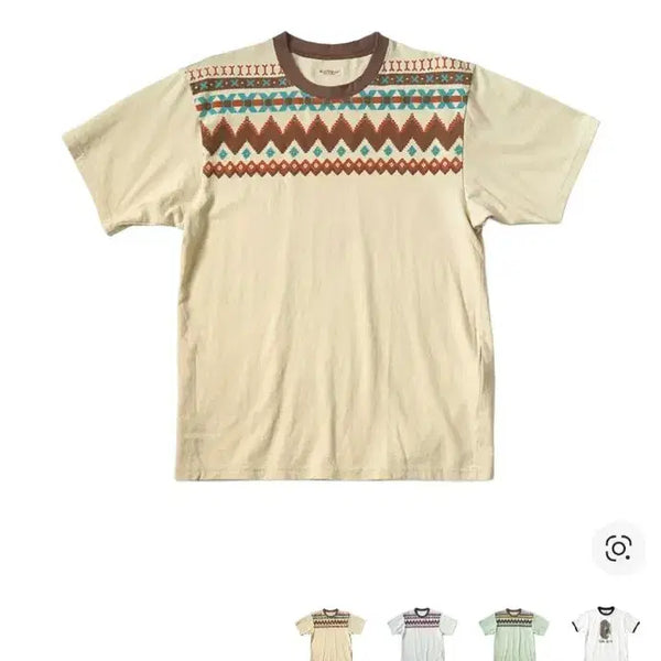 [BUNJANG] Kapital Tengu Ringer T-Shirt Pt Beige Size 3 / 캐피탈 20 텐지쿠 링거 티셔츠 파우와우 Pt 베이지 3사이즈