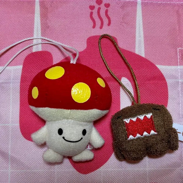 [BUNJANG] SAN E-X Mushroom + Domo-kun Bundle Set Keychain / (고전)산엑스 버섯+ 도모군 똥키링(일괄)