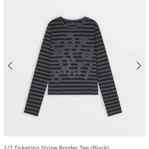 [BUNJANG] Safarispot Ticketing Stripe Border Tee Black / 사파리스팟 1/2 티켓팅 스트라이프 보더 티 블랙 ticketing
