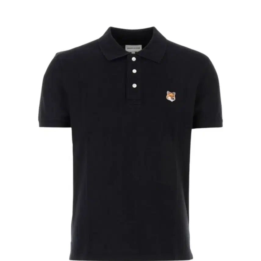 [BUNJANG] Maison Kitsuné Fox Head Patch Polo Black M / 메종 키츠네 폭스 헤드 패치 폴로 블랙 M