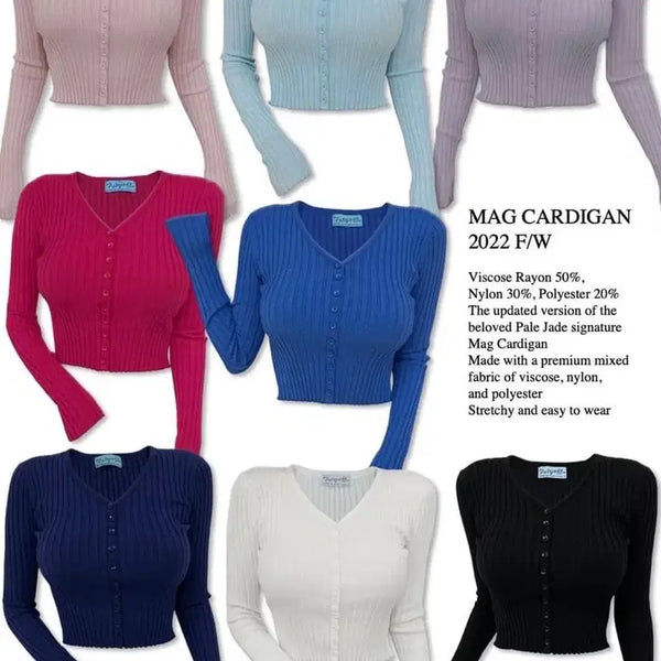 [BUNJANG] Pale Jade V-Neck Cardigan Black / 페일제이드 브이넥 맥가디건 블랙