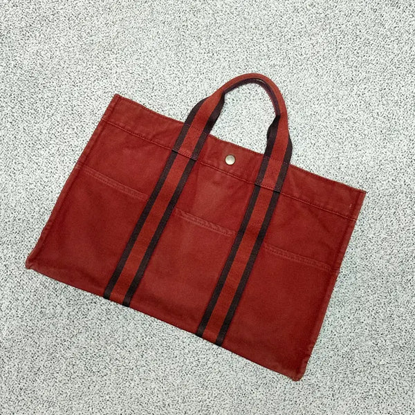 [BUNJANG] Hermes Fourre Tout Canvas Tote Bag Red / 에르메스 후루토 캔버스 토트백 레드