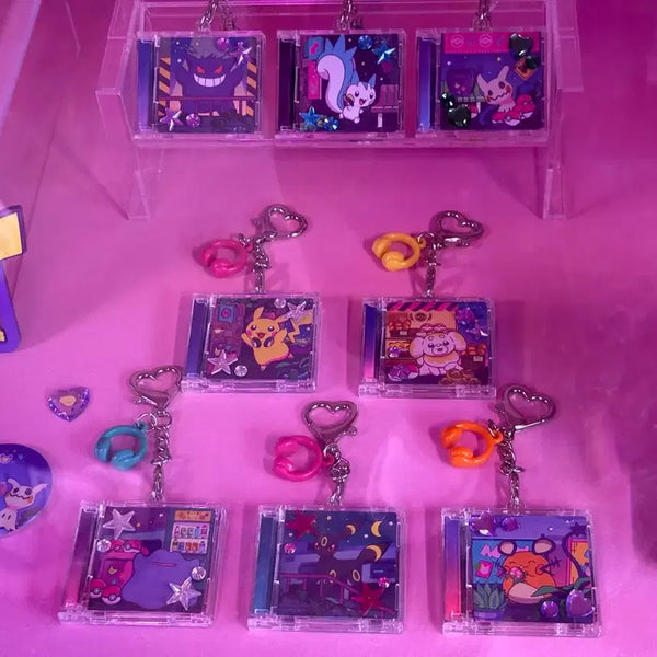 [BUNJANG] Pokemon Minigature CD Keychain Bundle Set (8 pieces) / 8개 세트 일괄 판매 포켓몬 성수 미니 cd 키링