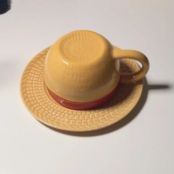 [BUNJANG] One Piece Straw Hat Design Mug / 원피스 밀짚모자 모양 컵 루피 굿즈 머그잔 접시