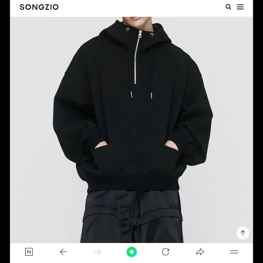 [BUNJANG] SONGZIO Gold Emblem Back Print Oversized Zip-Up Hoodie (Unsealed) / SONGZIO 송지오 컬렉션 후드집업(뒷판 금장)(미개봉 새상품)