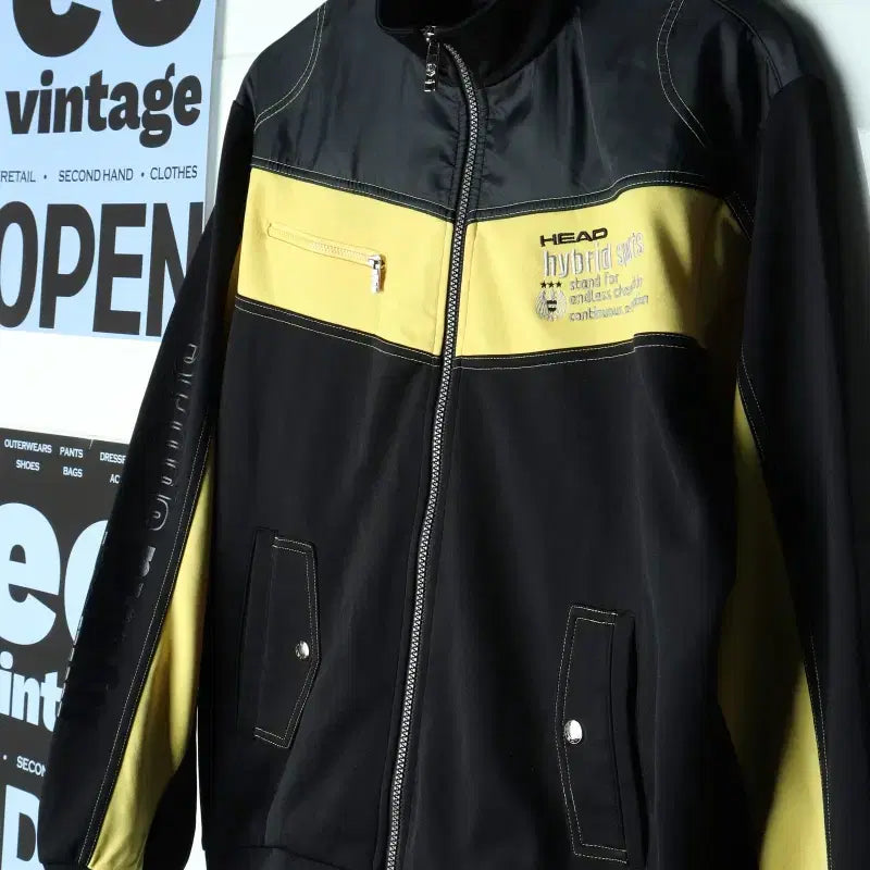 [BUNJANG] Head Racing Zip-Up Windbreaker Jersey Black (L-XL) / (L-XL) 헤드 집업 바람막이 점퍼자켓 레이싱 블랙 져지-7B1A