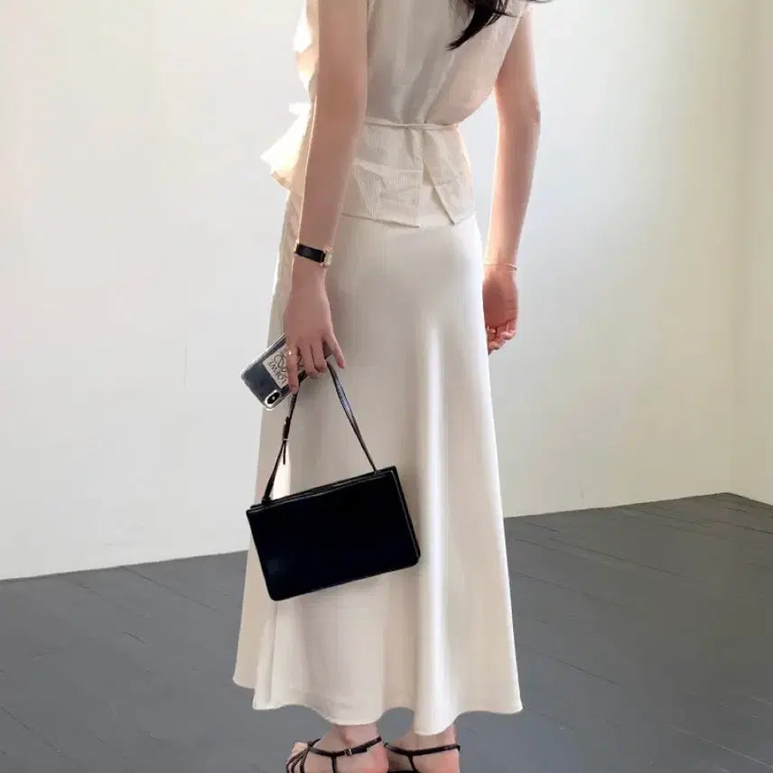 [BUNJANG] Moi Bin Satin Banding Skirt / 모아빈 moi bin 새틴 밴딩 스커트