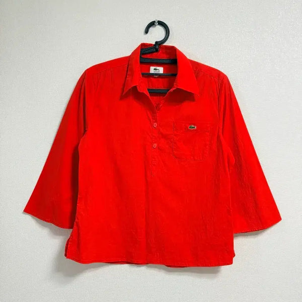 [BUNJANG] Lacoste Red Short Sleeve Shirt / 새상품급) 라코스테 Lacoste 레드 셔츠