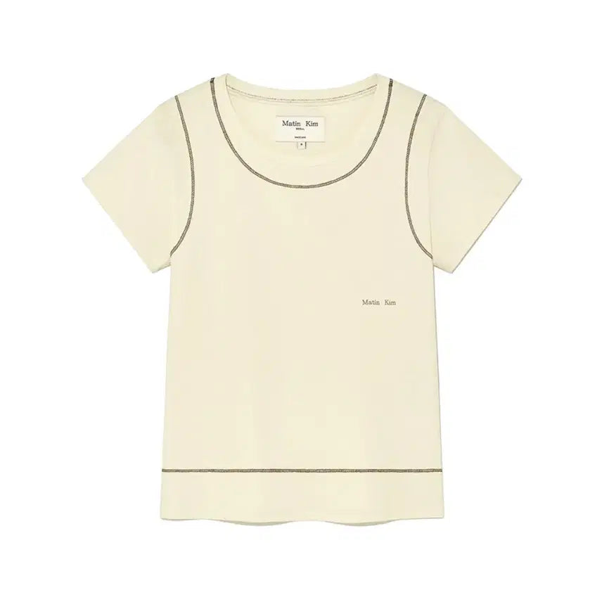[BUNJANG] Matinkim Small Stitch Logo T-Shirt / 마뗑킴 스몰 스티치 로고 티셔츠
