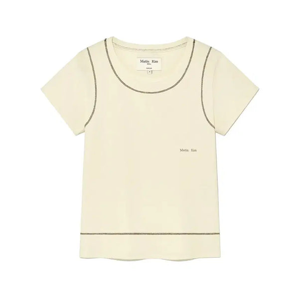 [BUNJANG] Matinkim Small Stitch Logo T-Shirt / 마뗑킴 스몰 스티치 로고 티셔츠