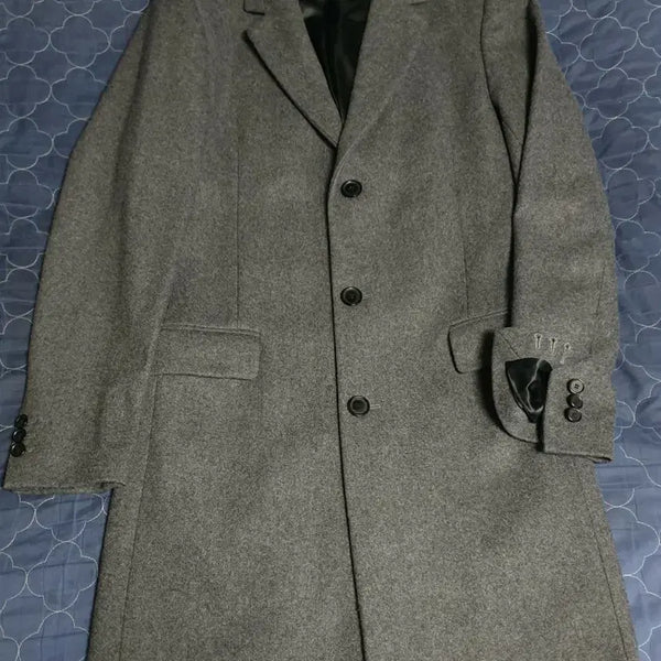 [BUNJANG] Sandro Homme Classic Real Button Chesterfield Wool Long Coat Dark Gray / 산드로옴므 클래식 리얼버튼 체스터필드 울 롱코트 다크그레이 (M)