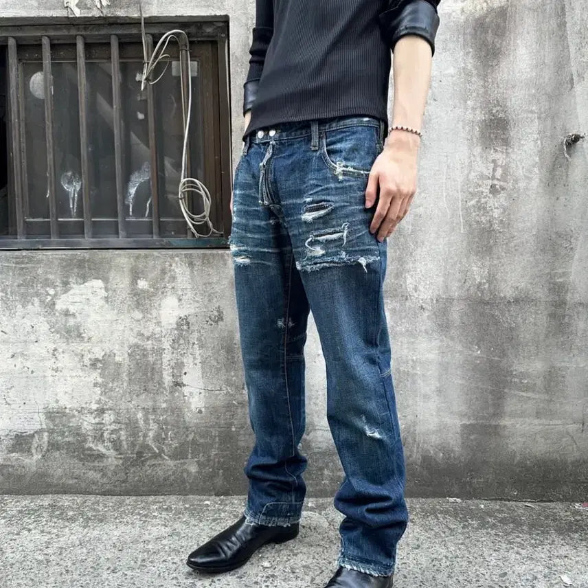 [BUNJANG] DSQUARED2 Distressed Slim Fit Denim Jeans / 디스퀘어드2 디스트로이드 데님팬츠 청바지