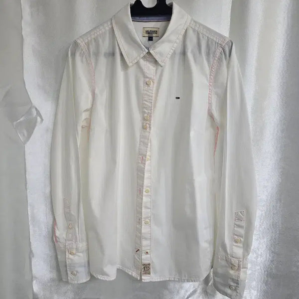 [BUNJANG] Tommy Hilfiger Women's White Long-Sleeve Shirt / 타미힐피거 여성 화이트 긴팔 셔츠 (2067)
