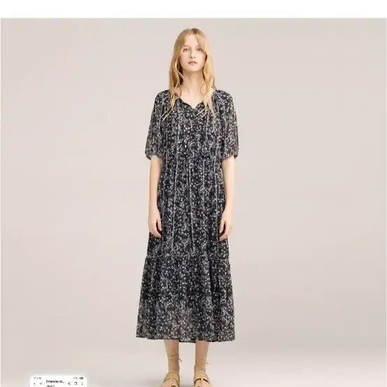[BUNJANG] Thursday Island Ruffle Pattern Long Dress / 써스데이아일랜드 프릴패턴롱원피스