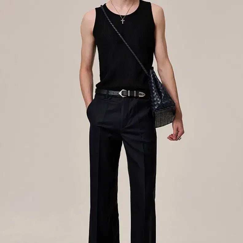 [BUNJANG] FUEAROME DudeNine Crochet Sleeveless Top Black XL / 퓨에르옴므 듀드나인 캐리오버 크로셰 슬리브리스 나시 민소매 블랙 XL
