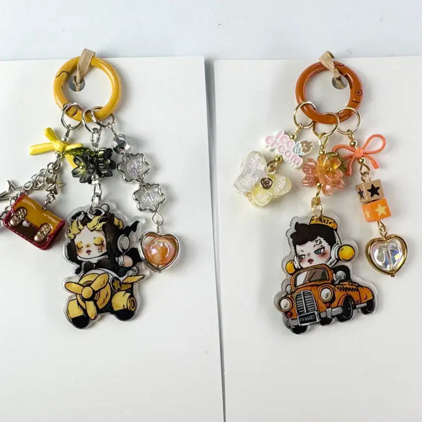 [BUNJANG] Skull Keychain (Metal & Handmade Beads) / 스컬 키링 (메탈&수제비즈)