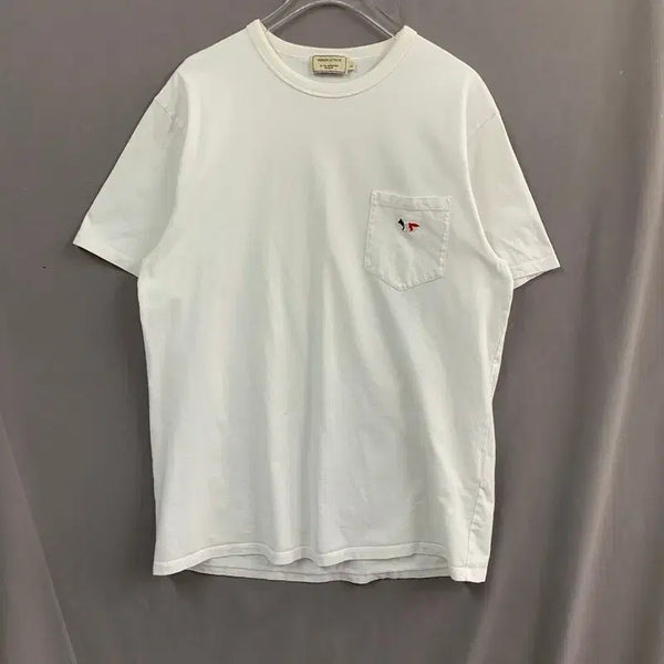 [BUNJANG] Maison Kitsuné Tricolore Fox Patch Classic Pocket Short Sleeve T-Shirt / L 메종키츠네 트라이컬러 폭스 패치 클래식 포켓 반팔티