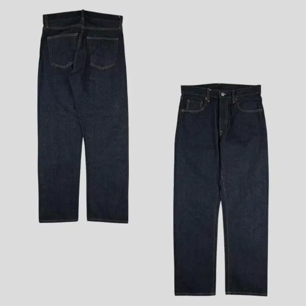 [BUNJANG] Uniqlo Jeans Slim Straight Fit Selvedge Denim Pants / 유니클로 진스 진청 생지 인디고 슬림 스트레이트핏 셀비지 청바지 데님팬츠
