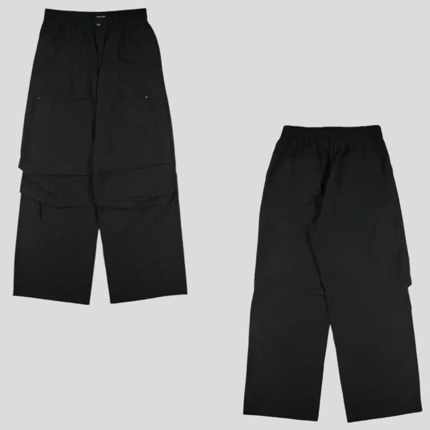 [BUNJANG] DRAW FIT Black Pintuck Double Knee Seam Loose Fit Bending Track Pants / DRAW FIT 드로우핏 블랙 핀턱 더블니 절개 루즈핏 밴딩 트랙팬츠 트