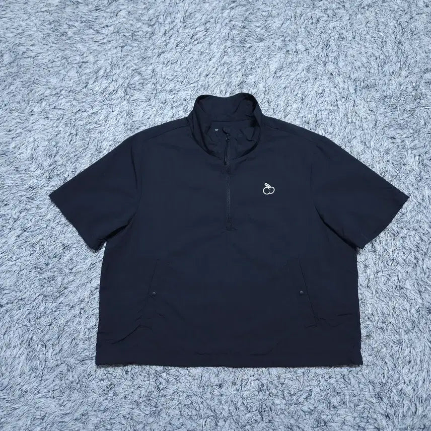 [BUNJANG] Kirsh Semi Crop Half Zip Nylon T-shirt Size 1 / 키르시) 1사이즈 세미크롭 반집업 나일론티셔츠 / 왕눈이샵