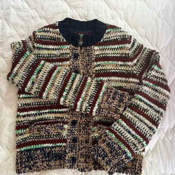 [BUNJANG] Sacai Mixed Pattern Knit Cardigan / Sacai 사카이 믹스 가디건