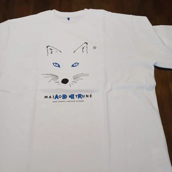[BUNJANG] Ader Error x Maison Kitsuné Collaboration Short-Sleeve T-Shirt White XL / 아더에러 메종키츠네 콜라보 반팔 티셔츠 화이트 3엑라