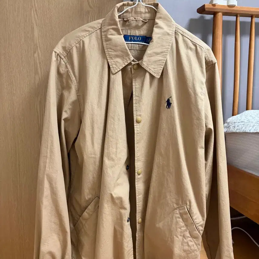 [BUNJANG] Polo Ralph Lauren Beige Coach Jacket Size S / 폴로 베이지 코치자켓 S 사이즈.