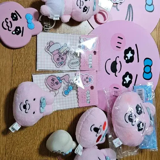 [BUNJANG] Opanchuu Usagi Keychain, Fan, Plush, Pouch Bundle Set / 오빤쮸우사기 키링 부채 인형 파우치 판매