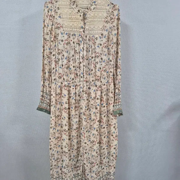 [BUNJANG] Thursday Island Flower Pattern Long Dress Lace Detail / 써스데이 아일랜드 플라워 패턴 롱 원피스 레이스 디테일