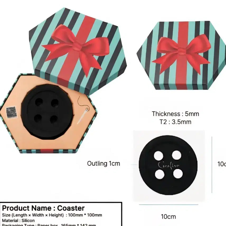 [BUNJANG] Coraline Button Coaster Box Tumblbug Collaboration Funding Special Edition / 코렐라인 텀블벅 단추 코스터 박스 콜라보 펀딩 특전