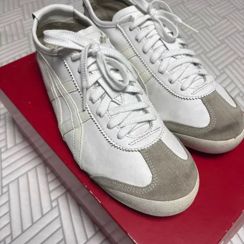 [BUNJANG] Onitsuka Tiger Mexico 66 White Sneakers / 오니츠카타이거 멕시코66 흰색 스니커즈