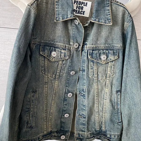 [BUNJANG] People Of Peace Vintage Washed Denim Jacket / 피플 포 피스 빈티지 워싱 데님자켓