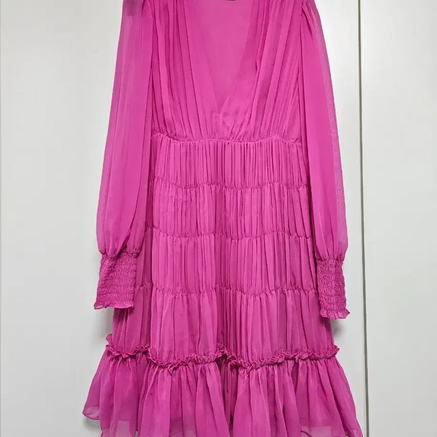 [BUNJANG] Sandro Pink Chiffon Dress (Size 38) / (새상품) 산드로 핑크 원피스 (38)