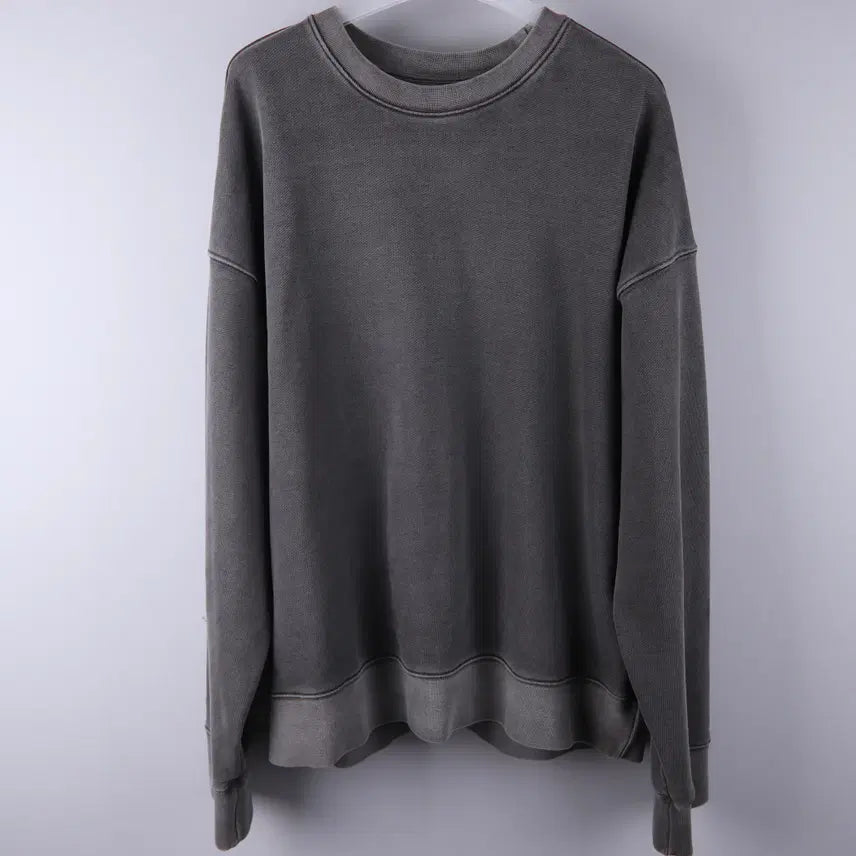 [BUNJANG] Attention로우 Charcoal Cotton Pigment Washed Sweatshirt (Size 2) / 어텐션로우 차콜 코튼 피그먼트 워싱 맨투맨 (2) 4923