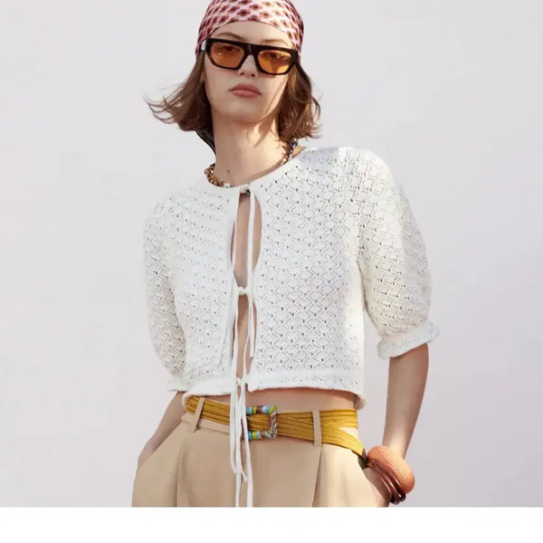 [BUNJANG] Zara Sleeveless Crochet Lace Top / ZARA 자라 나시 레이스 뜨개 크로셰 레이스 4331/124/093