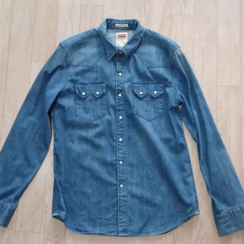 [BUNJANG] Levi's Western Denim Shirt Medium Wash Slim Fit L / 리바이스 웨스턴 데님셔츠 중청 슬림핏 L