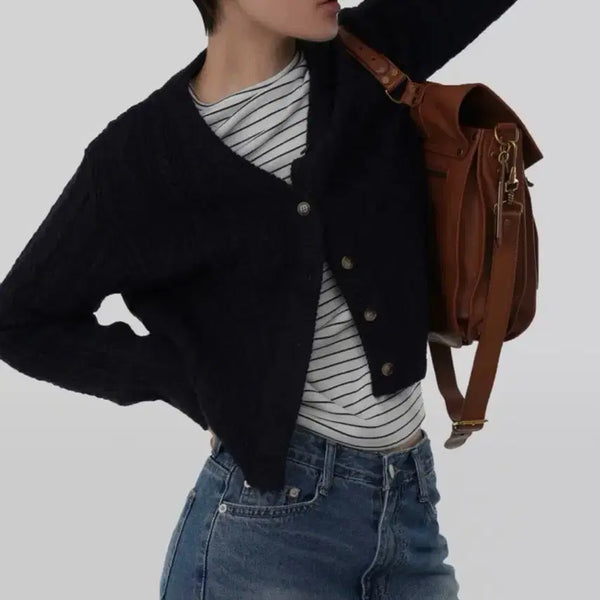 [BUNJANG] Autumn Koun Cardigan Navy / 어텀 쿤 가디건 네이비