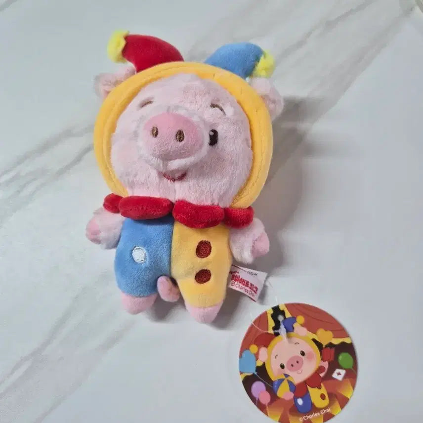[BUNJANG] Pierrot Pig 12cm Doll Keychain / 삐에로피그 12cm 인형키링