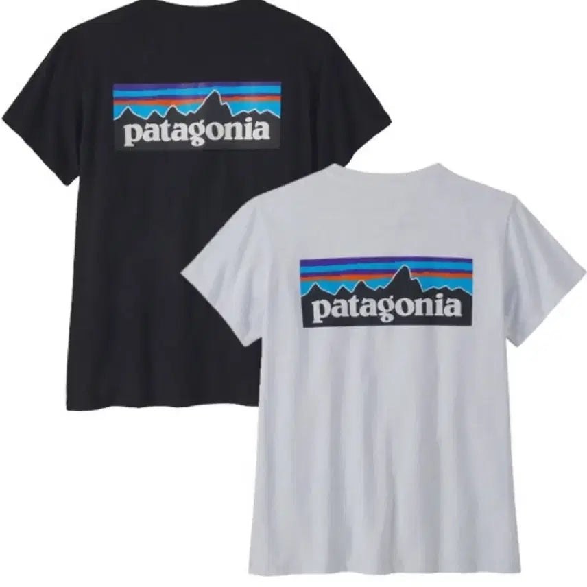 [BUNJANG] Patagonia Short Sleeve T-Shirt Black / White / 파타고니아 반팔 티셔츠 블랙 / 화이트