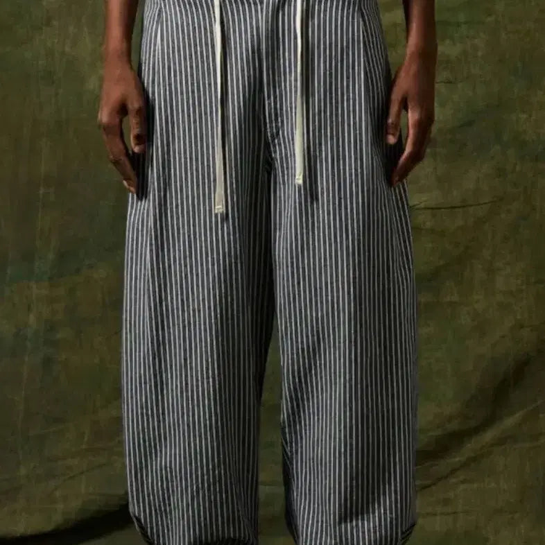 [BUNJANG] Headmainer x Customellow Indigo Stripe Pants / (82)헤드메이너x 커스텀멜로우 인디고 스트라이프 주도 팬츠