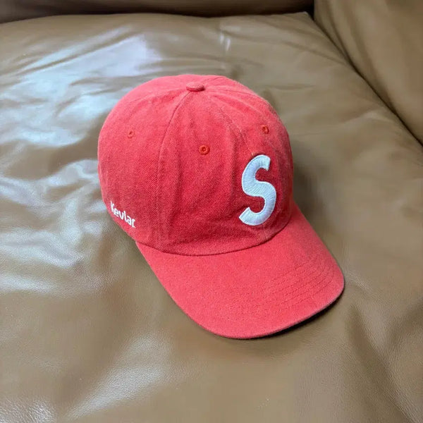 [BUNJANG] Supreme S Logo 6-Panel Cap Kevlar Red SS22 / 슈프림 S로고 6패널 볼캡 모자 22ss 케블라 레드