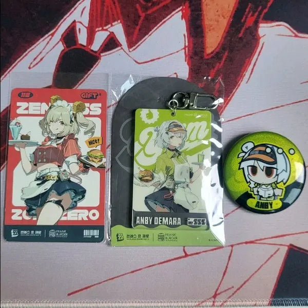 [BUNJANG] Zenless Zone Zero Nyam Nyam Big Operation Bernice Card, Envy Demara Acrylic Keyring, Badge Set / 젠레스 존 제로 냠냠대작전 버니스 카드, 엔비 데마라 아크릴 키링, 뱃지