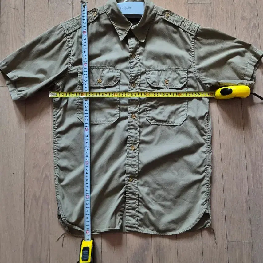 [BUNJANG] The Real McCoy's Officer Short Sleeve Shirt / 리얼멕코이 어깨 백 프린팅 오피서 반팔 셔츠.