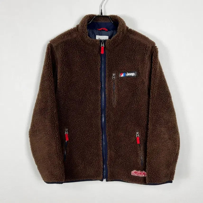[BUNJANG] Jeep Brown Fuzzy Fleece Jacket Jumper Men's XL (105) / Jeep 지프 브라운 뽀글이 플리스 자켓 점퍼 남105 XL 라덴