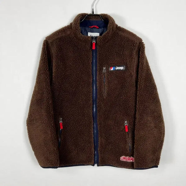 [BUNJANG] Jeep Brown Fuzzy Fleece Jacket Jumper Men's XL (105) / Jeep 지프 브라운 뽀글이 플리스 자켓 점퍼 남105 XL 라덴