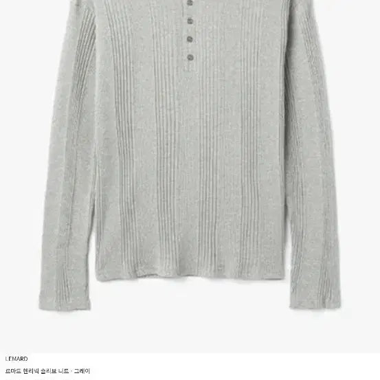 [BUNJANG] Lemad Henry Neck Sleeve Knit - Grey (M) / 르마드 헨리넥 슬리브 니트 - 그레이(M)
