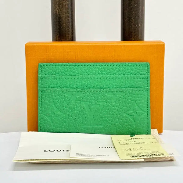 [BUNJANG] Louis Vuitton LV Logo Double Card Holder Green OS / [OS]루이비통 LV로고 더블 카드지갑