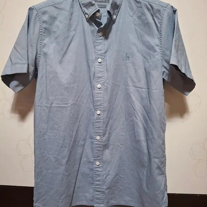 [BUNJANG] Hazzys Blue Slim Fit Short Sleeve Shirt Size 100 / 헤지스 반팔 셔츠 블루 슬림핏 100