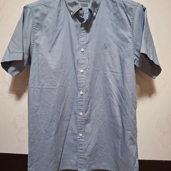 [BUNJANG] Hazzys Blue Slim Fit Short Sleeve Shirt Size 100 / 헤지스 반팔 셔츠 블루 슬림핏 100