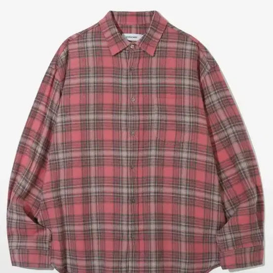 [BUNJANG] Basement Moment Flannel Plaid Check Shirt Pink / 베이스모먼트 플란넬 플레이드 체크 셔츠 핑크 패션 페스타(m)